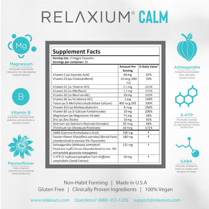 Relaxium Calm, Non-Habit Forming, Stress & Mood Support Supplement RelaxiumUS supplements
