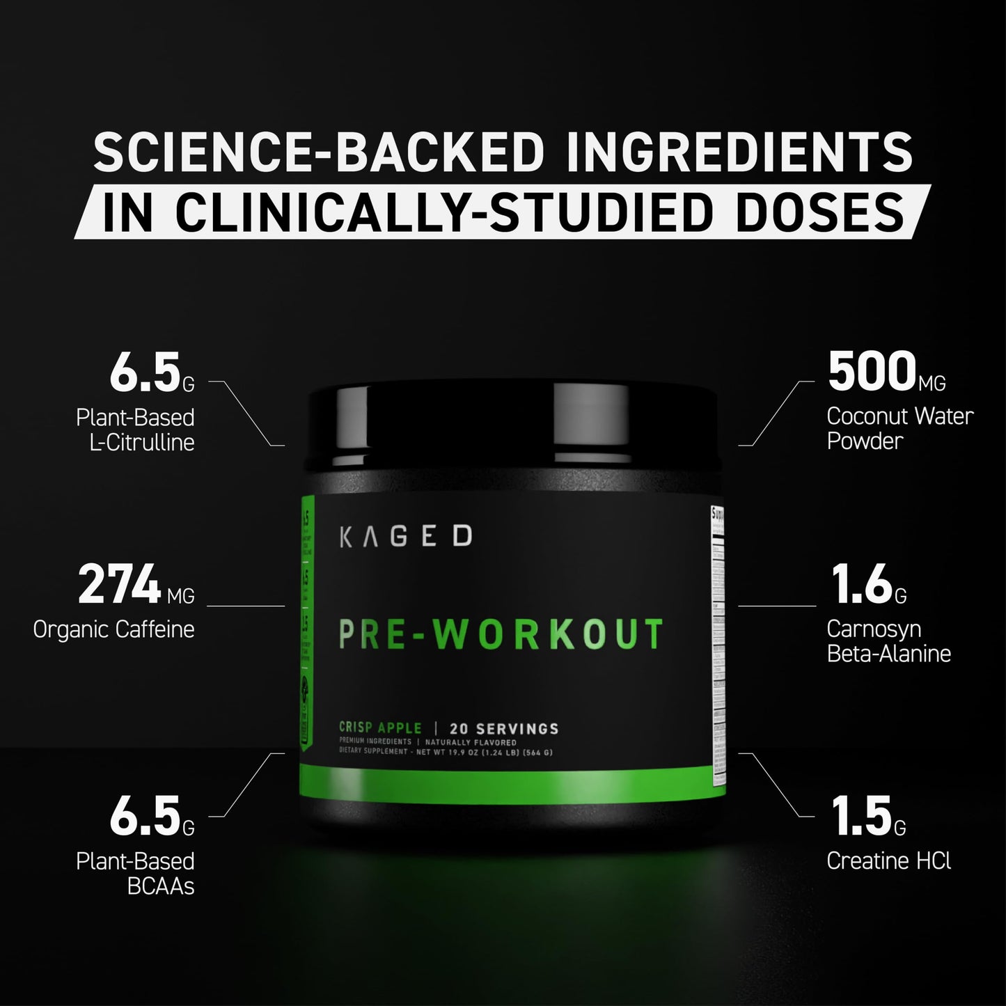 Kaged Stimulant Free Pre Workout Powder | Fruit Punch | Pre-Kaged | Formulated with Creatine, Beta Alanine | No Jitters | 20 Servings KagedUS supplements