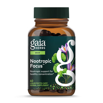 Gaia Herbs Nootropic Focus - Brain & Cognitive Support Supplement to Help Maintain Healthy Concentration* - with Saffron, Lemon Balm & Spearmint - 40 Liquid Phyto-Capsules (20 Servings) Gaia HerbsAu supplements