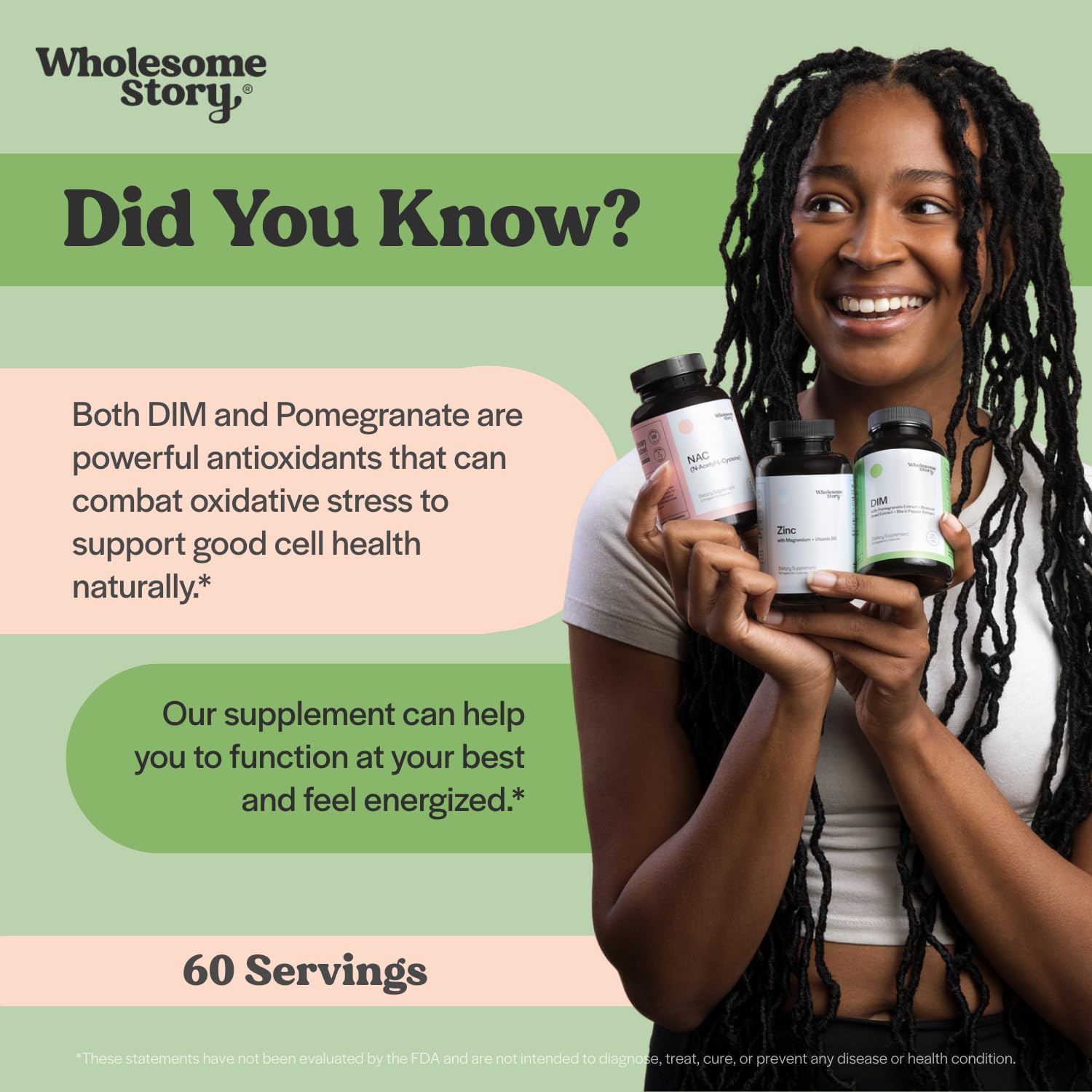 DIM Supplement Women | DIM SGS | Pomegranate, Broccoli and Black Pepper Blend | Estrogen & Hormone Balance for Women | Cell and Tissue Health | 60-Day Supply | Clean Label Project Certified Wholesome StoryAu supplements