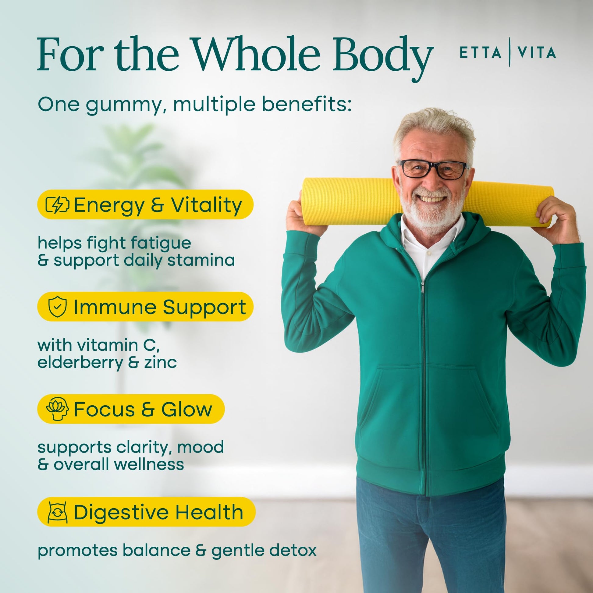 Everyday Debloat & Detox Sugar-Free Fruits and Veggies Gummies - Energy Support with Superfood Fruit and VegetableSupplement (120 Chews) Cruelty-Free, Vegan, Gluten-Free, Fruit and Vegetable Vitamin Etta VitaAu supplements