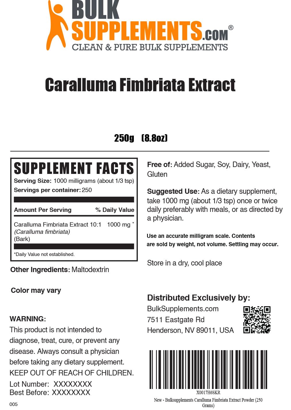 BulkSupplements.com Caralluma Fimbriata Extract Powder - Herbal Supplement for Digestive BULKSUPPLEMENTS.COMUS supplements