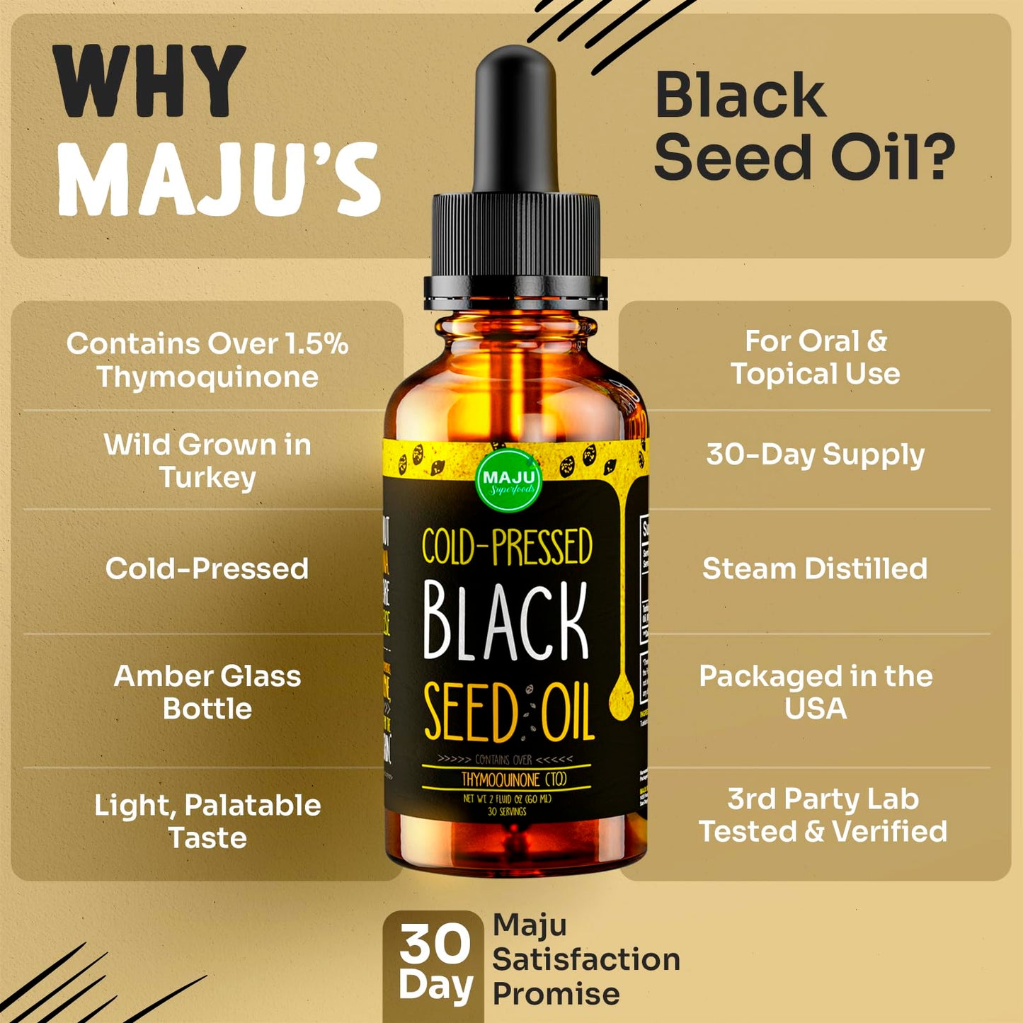 MAJU Black Seed Oil - 3 Times TQ, Cold-Pressed, Travel Size, 100% Turkish Black Cumin Maju SuperfoodsUS supplements