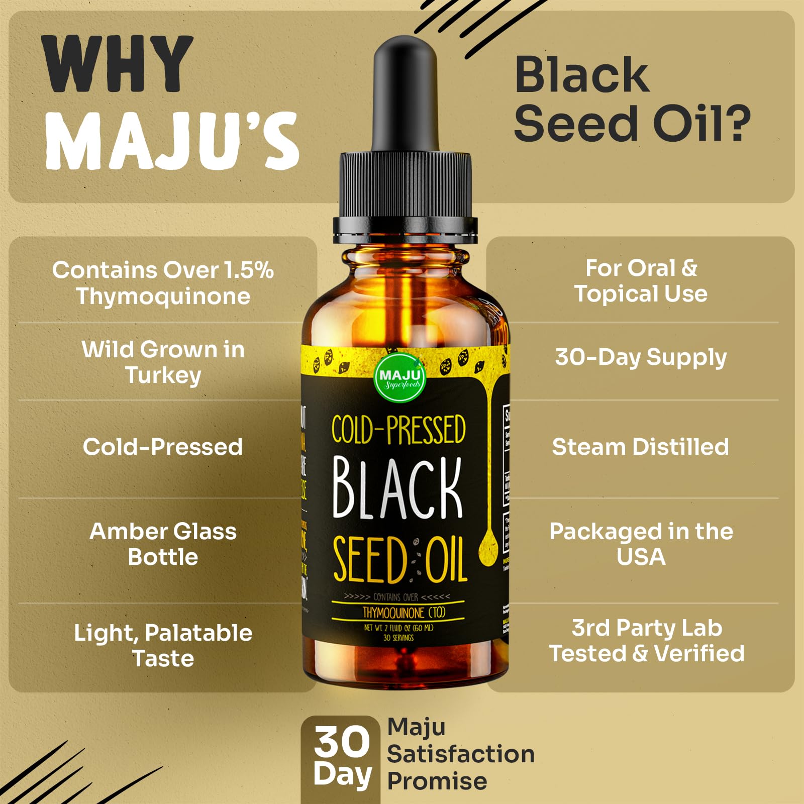 MAJU Black Seed Oil - 3 Times TQ, Cold-Pressed, Travel Size, 100% Turkish Black Cumin Maju SuperfoodsUS supplements