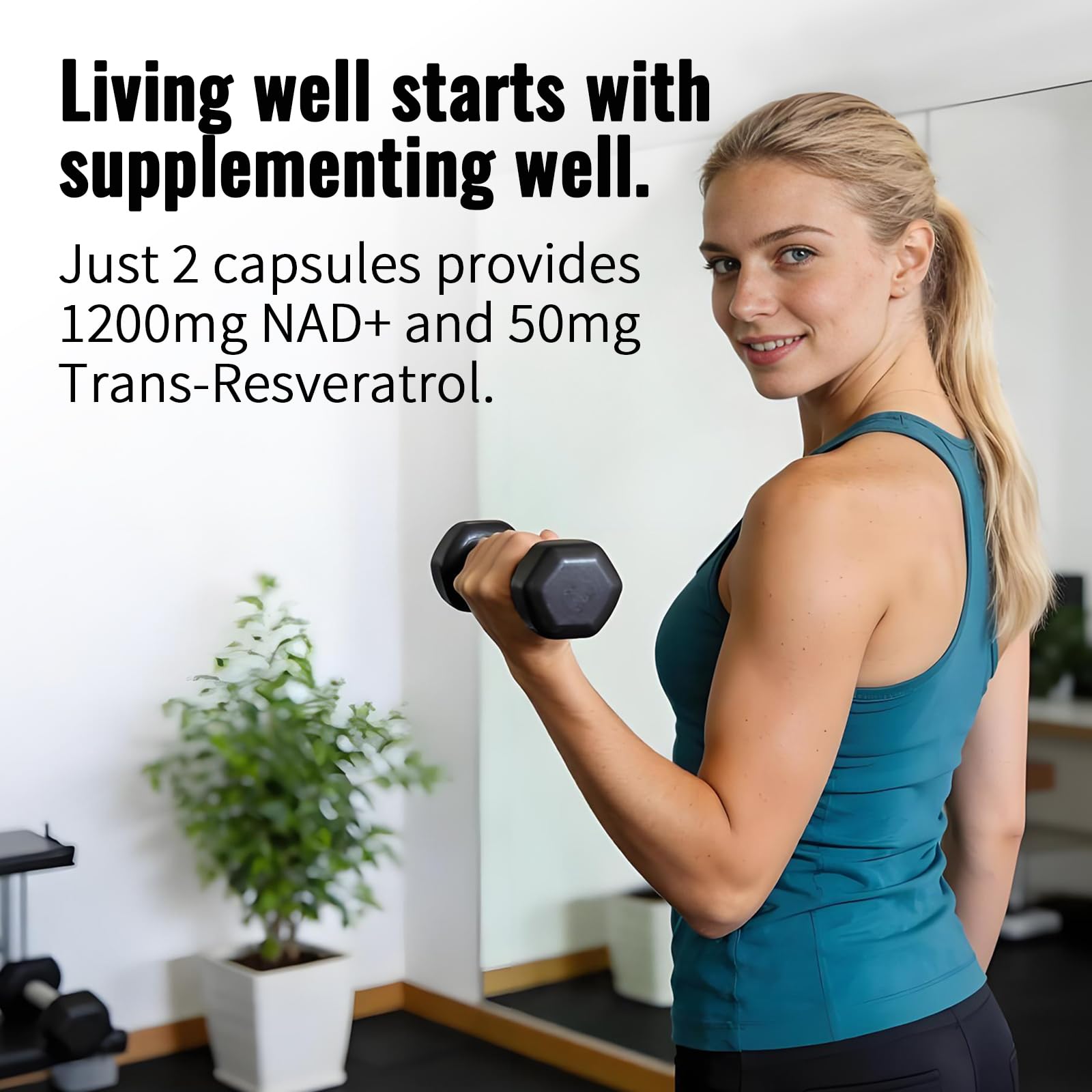 YMINGKJ NAD+ Supplement with Resveratrol 1200mg – Nicotinamide Adenine Dinucleotide & Trans-Resveratrol 50mg, Anti-Aging Cellular Energy & Metabolism Support, 60 Vegetarian Capsules (30 Servings) YMINGKJAu supplements
