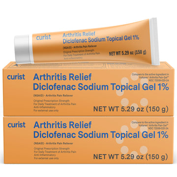 Curist Diclofenac Sodium Topical Gel 1 Percent 150g - Joint Pain Relief for Hand Pain, Foot, Knee Pain, Elbow, or Ankle Discomfort - 1% Gel - 2 Pack CuristAu supplements