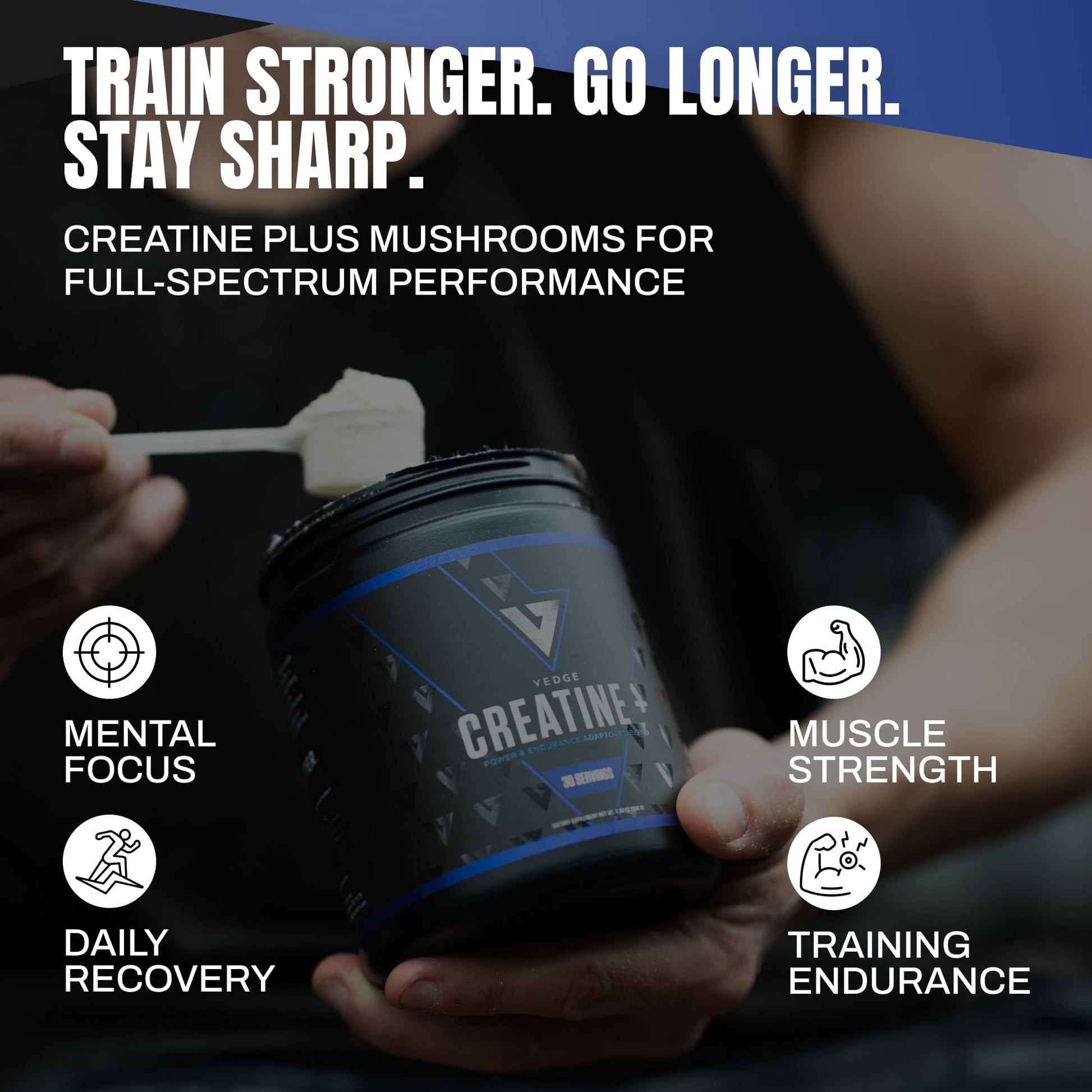 VEDGE Nutrition Creatine + | Vegan Plant-Based Creatine Monohydrate Powder | Energy, Performance & Function | Ergogenic Aids for Athletes | Unflavored, 30 Servings VEDGEAu supplements