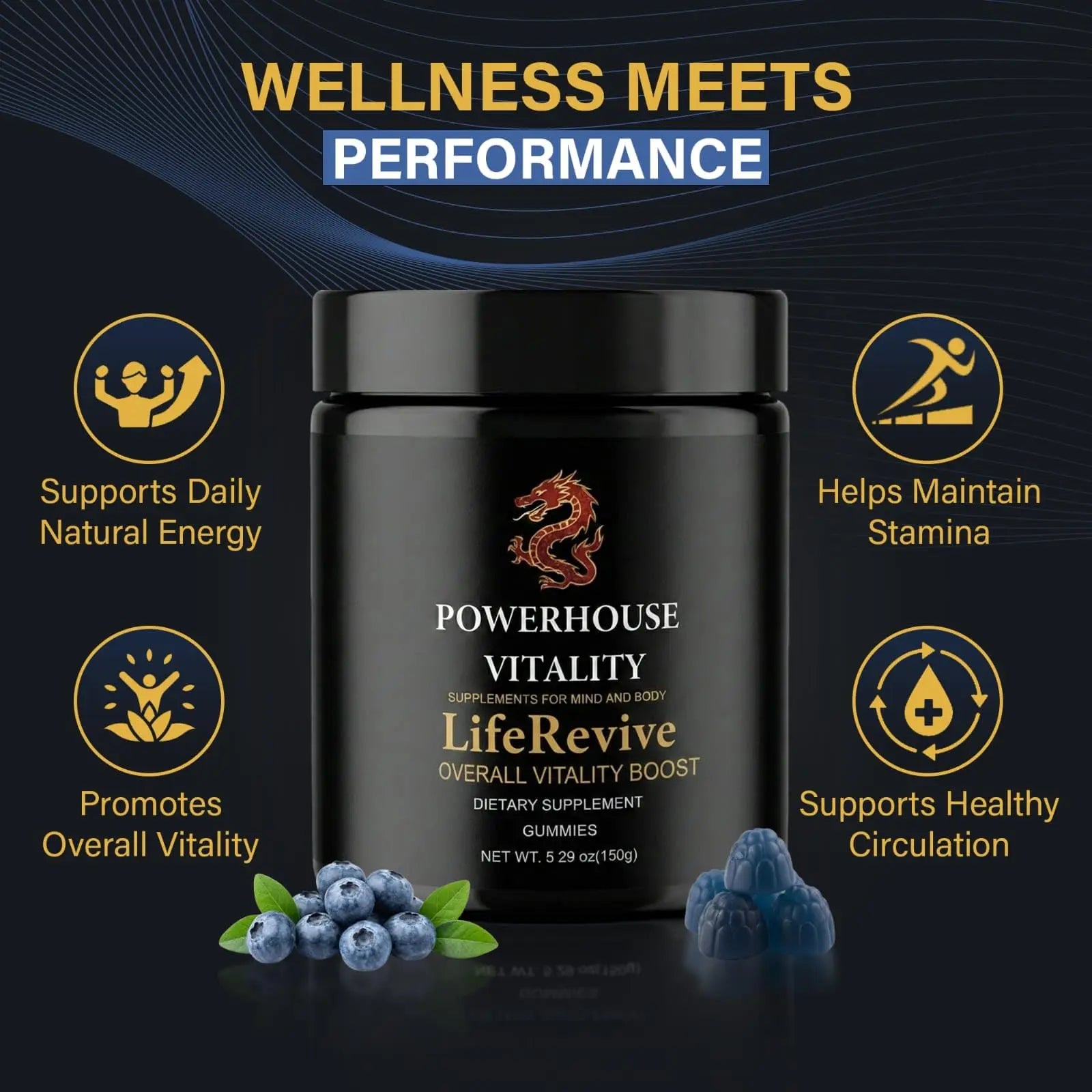 Powerhouse Vitality LifeRevive - Overall Vitality Boost | Vitamin Gummies for Men & Women Powerhouse Vitalitynz supplements
