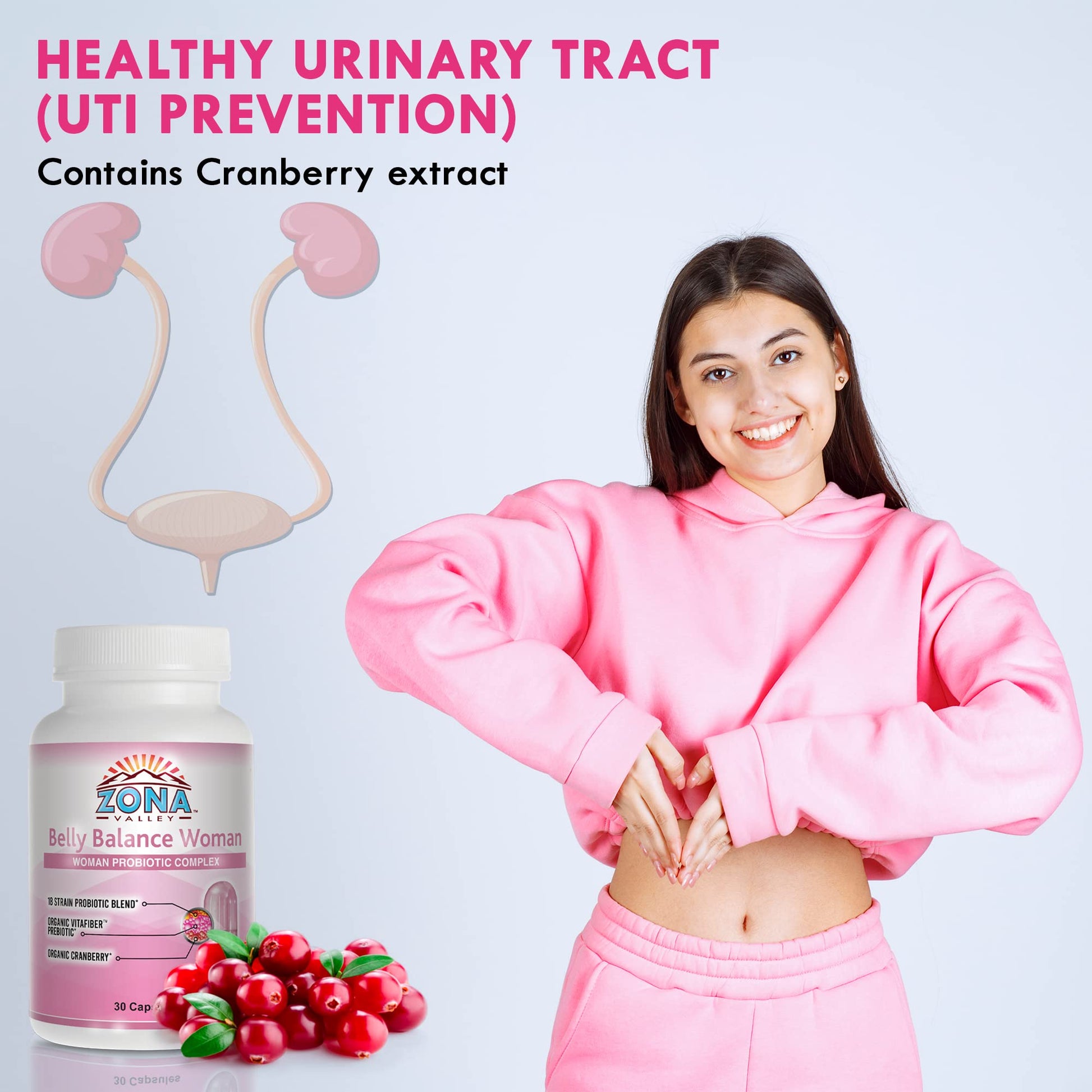 Zona Valley Belly Balance Woman 30 Capsules - Prebiotic and Microencapsulated probiotic Zona ValleyAu supplements