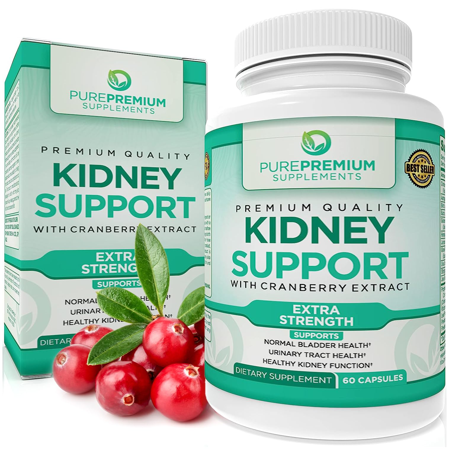 PurePremium Kidney Support Supplement with Cranberry Extract - Kidney Cleanse, Detox PurePremium SupplementsAu supplements