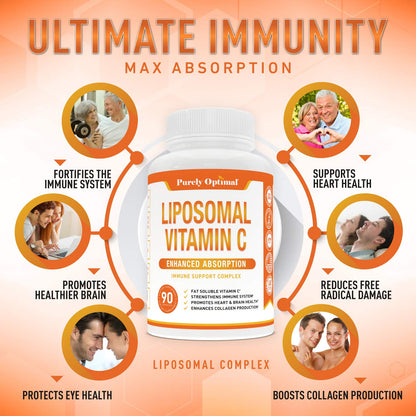 Premium Liposomal Vitamin C Supplement - High Absorption, Fat Soluble Ascorbic Acid Purely OptimalUS supplements