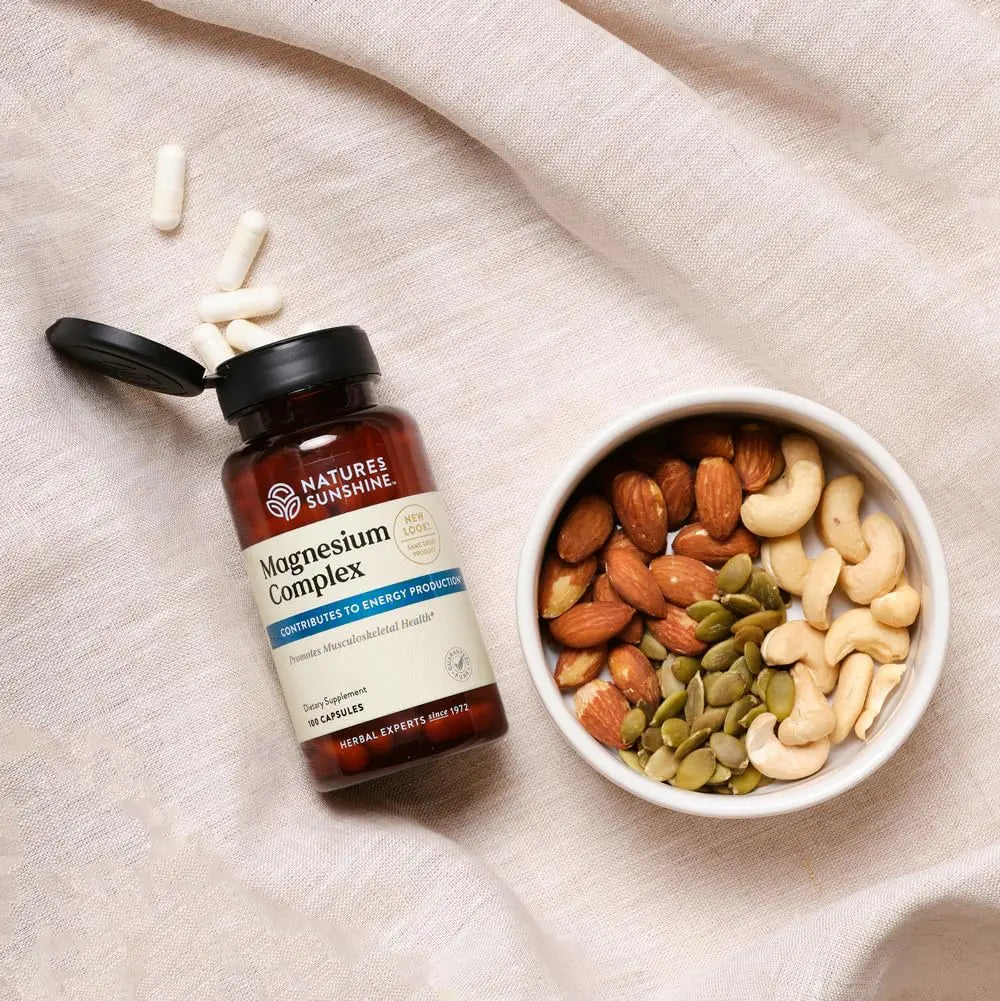 Nature’s Sunshine Magnesium Complex - High Potency Magnesium Supplement with Citrate & Malate for Relaxation, Optimal Absorption, Muscle Function, Energy Production - 50 Servings (100 Capsules) Nature's Sunshinenz supplements