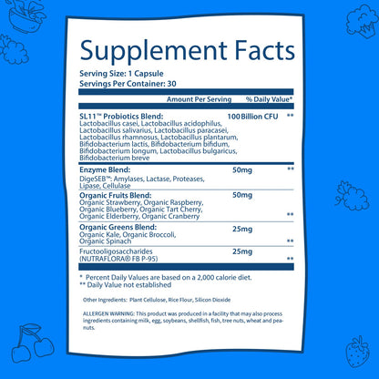 100 Billion - Probiotics and Prebiotics Supplement Pills - Digestive Enzymes and Prebiotic GOBIOTIXUS supplements