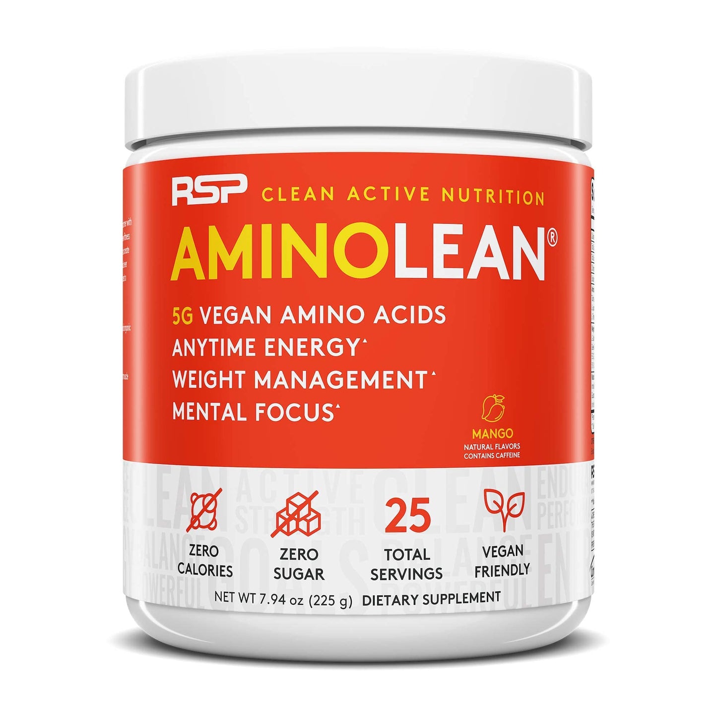 RSP NUTRITION Vegan AminoLean Pre Workout Energy (Mango 25 Servings) with AminoLean RSP NUTRITIONUS supplements
