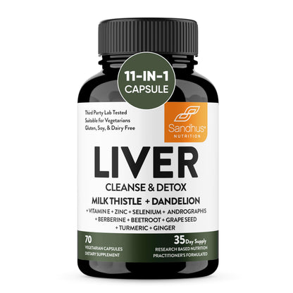 Sandhu's Liver Renew Cleanse Detox, Repair & Support |70 Capsules| 1 Month+ Supply Sandhu'sUS supplements