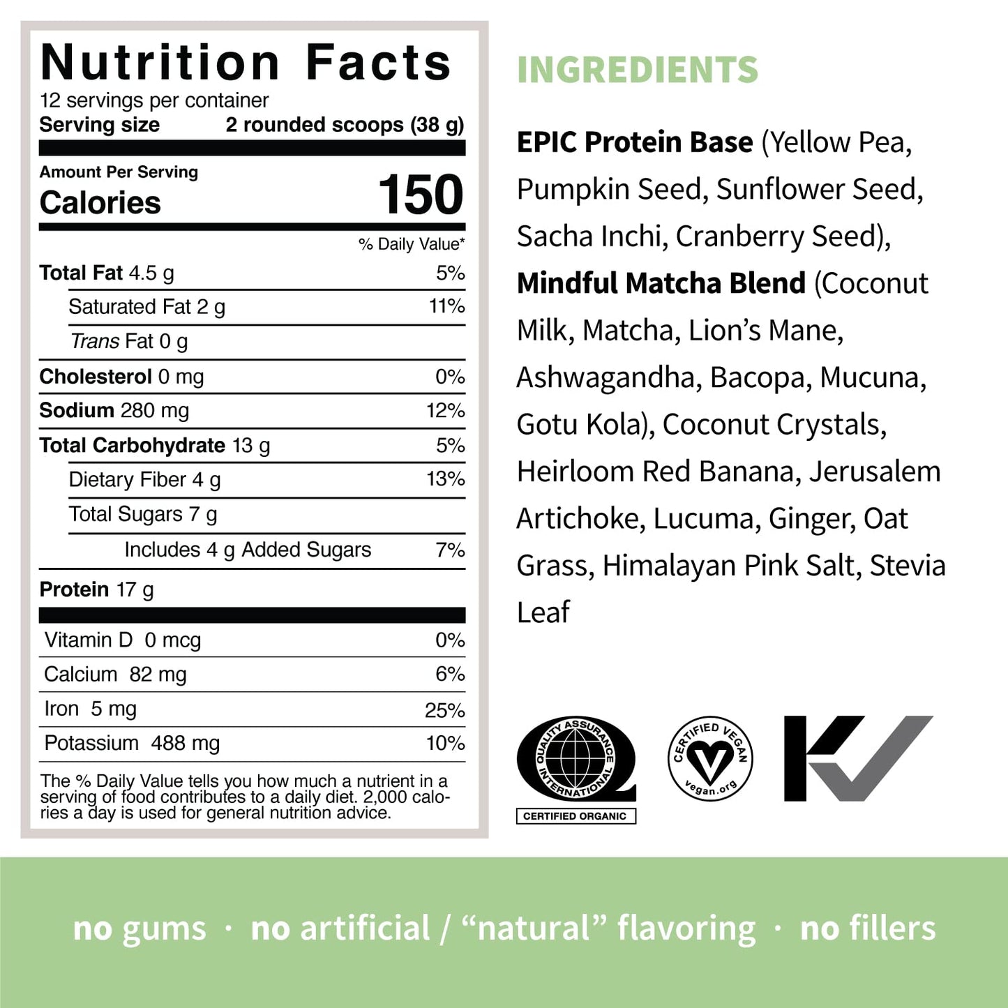 Sprout Living Epic Protein, Plant Based Protein & Superfoods Powder, Mindful Matcha Sprout LivingUS supplements
