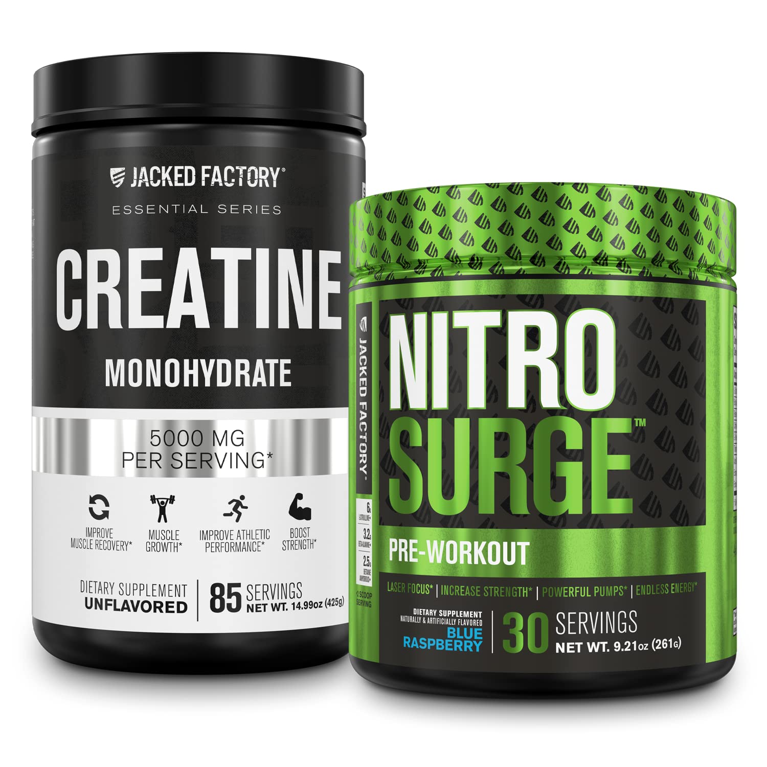 Nitrosurge Pre-Workout & Creatine Monohydrate - Pre Workout Powder With Creatine Jacked FactoryAu supplements