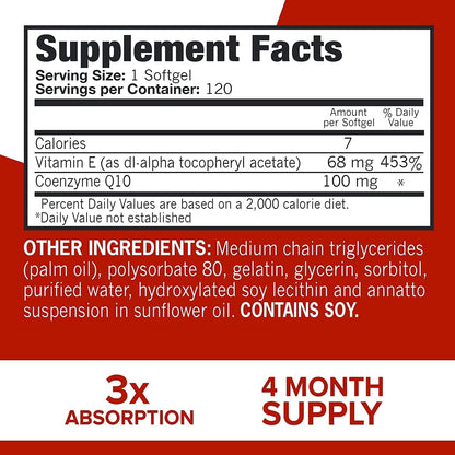 Qunol CoQ10 100mg Softgels, 3X Better Absorption 4 Month Supply + 120 Count Magnesium QunolUS supplements