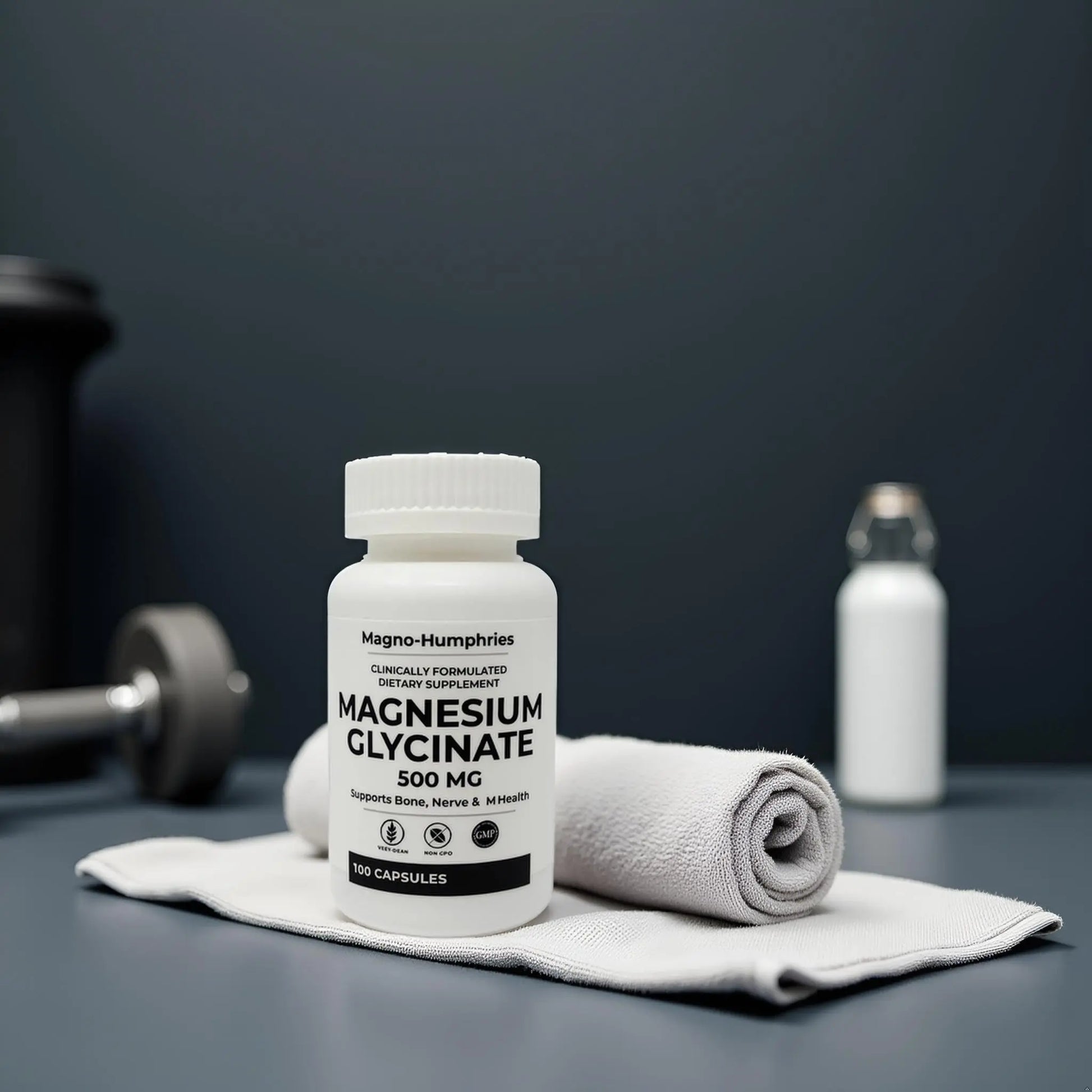 Magno-Humphries Magnesium Glycinate 500 mg - 100 Capsules | Gentle Chelated Form | Muscle, Nerve & Bone Support | Dietary Supplement | GMP Manufactured in The USA Magno-Humphriesnz supplements