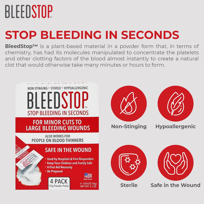 BleedStop™ First Aid Powder for Blood Clotting, Trauma Kit, Blood Thinner BleedStopUS supplements