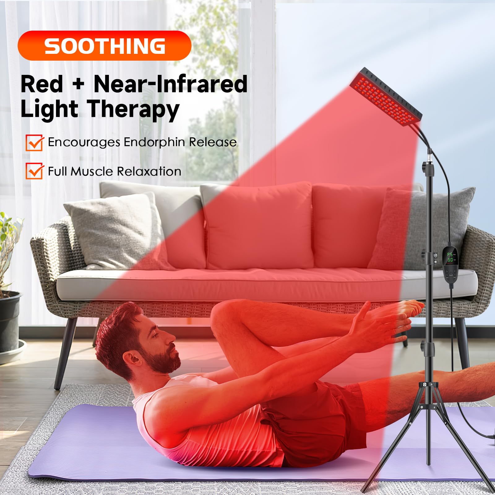 Infrared Red Light Therapy Lamp: Heating Pad Pain Relief for Body 75 LEDs Red Light AstarexinAu supplements