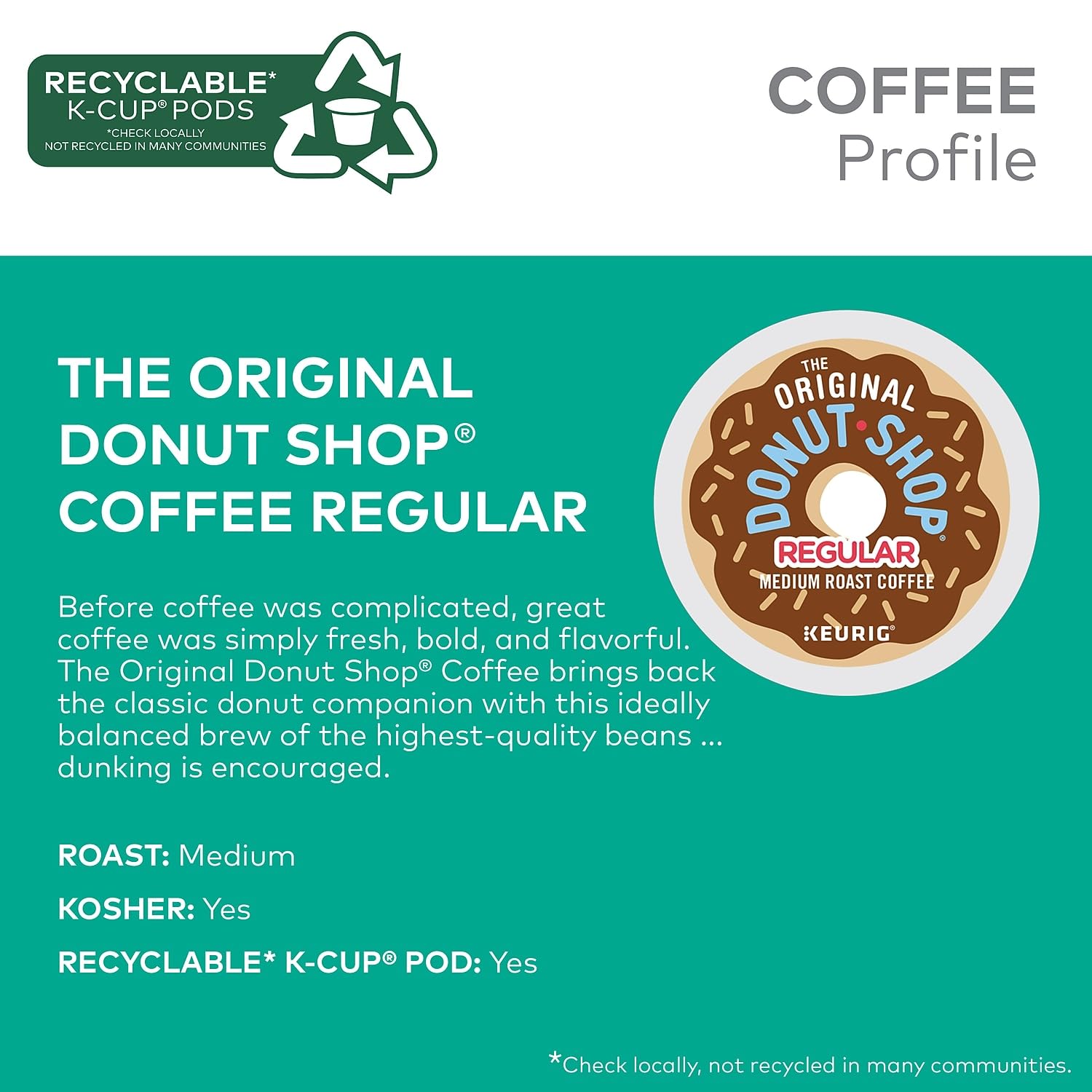 The Original Donut Shop Regular Keurig Single-Serve K-Cup Pods, Medium Roast Coffee The Original Donut ShopUS supplements