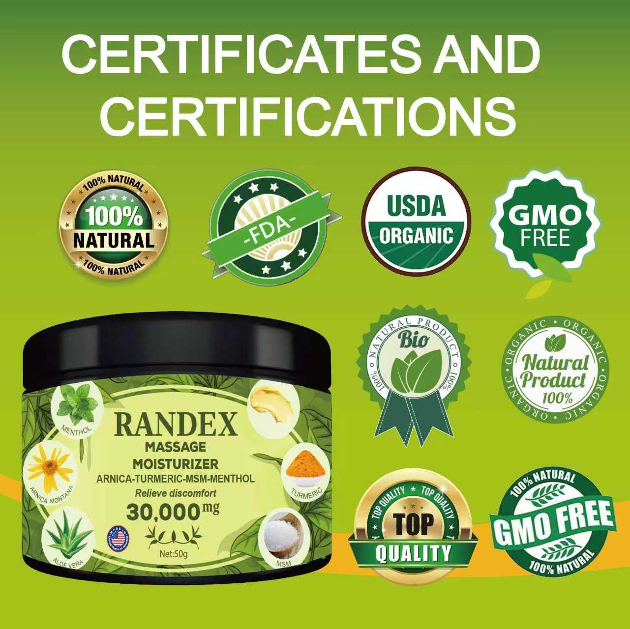 RANDEX 30000MG Organic Massage Moisturizer - Muscles,Joints,Knees, Shoulders,Body, Extra Strength- Natural RANDEXAu supplements