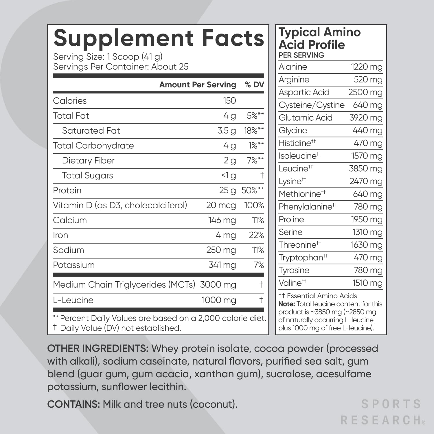 Sports Research Whey Protein Isolate - Sports Nutrition Protein Powder 25g per Serving Sports ResearchUS supplements