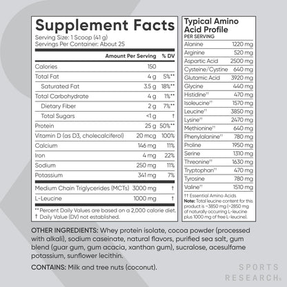 Sports Research Whey Protein Isolate - Sports Nutrition Protein Powder 25g per Serving Sports ResearchUS supplements