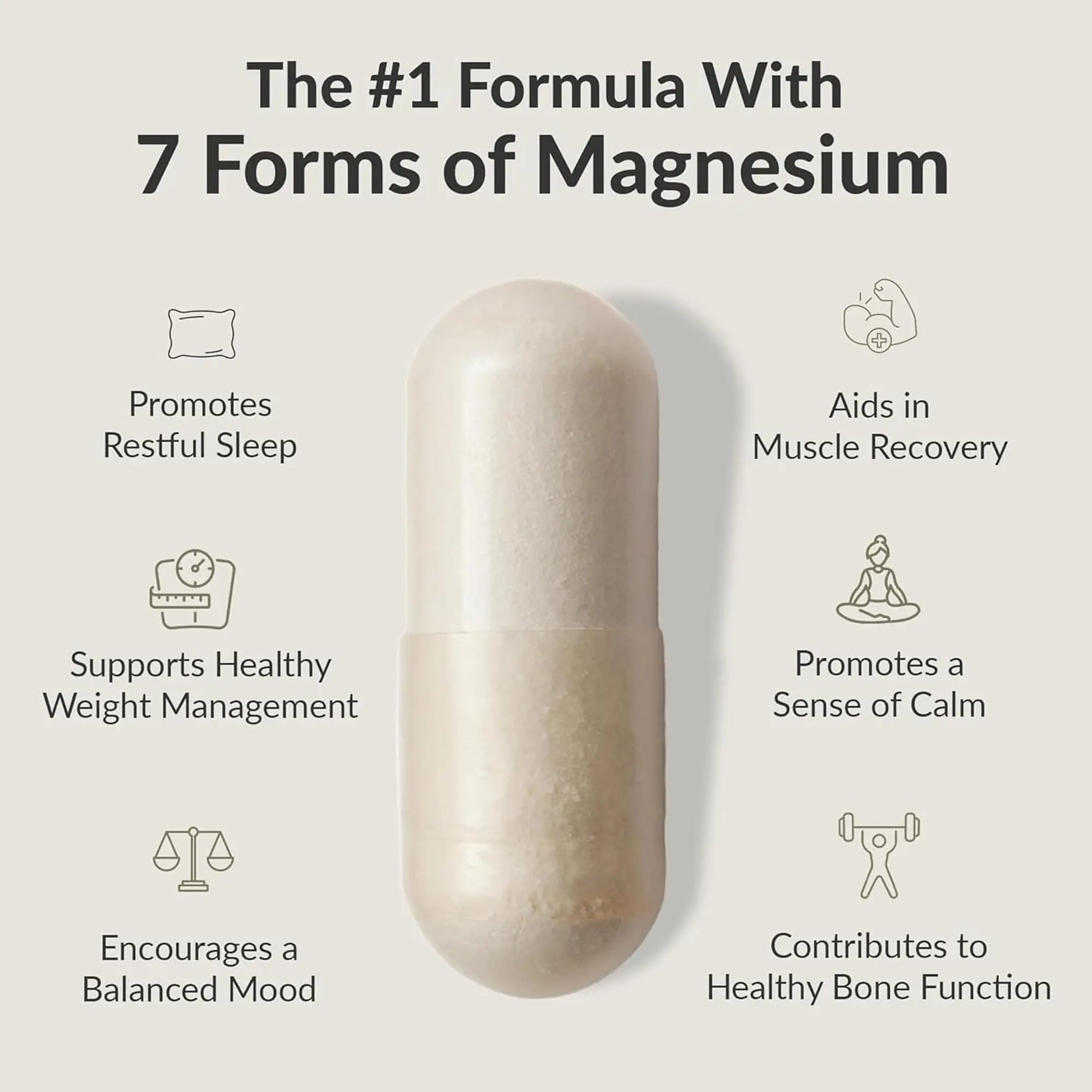 BIOptimizers Magnesium Breakthrough Supplement with 500mg - 7 Forms of Magnesium: Glycinate, Malate, Citrate, and More - Natural Support for Sleep and Cognitive Function -60 Capsules- Calming Vitamins BIOptimizersnz supplements