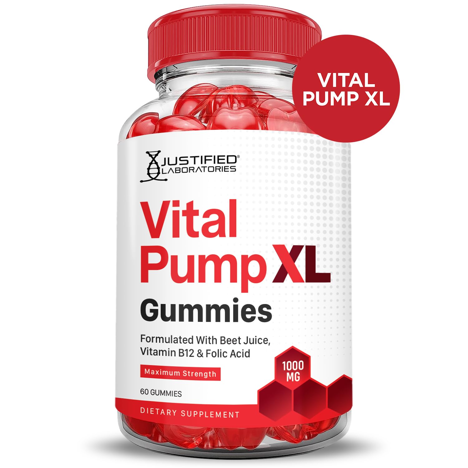 Justified Laboratories (3 Pack) Vital Pump XL Performance Gummies 1000MG Advanced Formula Vital PumpXL Formulated with Beet Juice ACV Pomegranate Beet Powder B12 Vegan Non GMO 180 Gummys Justified LaboratoriesAu supplements