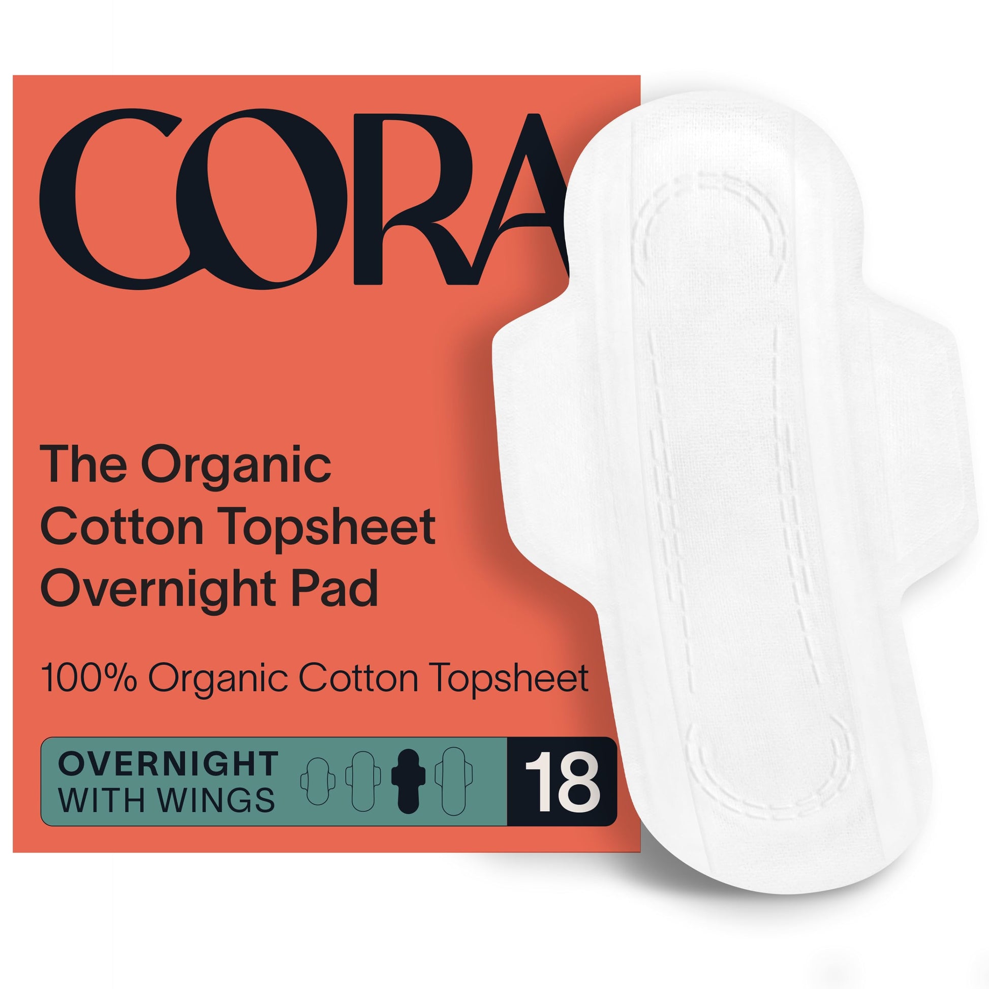 Cora Organic Pads | Ultra Thin Period Pads with Wings | Overnight Absorbency CoraAu supplements
