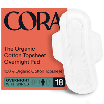 Cora Organic Pads | Ultra Thin Period Pads with Wings | Overnight Absorbency CoraAu supplements