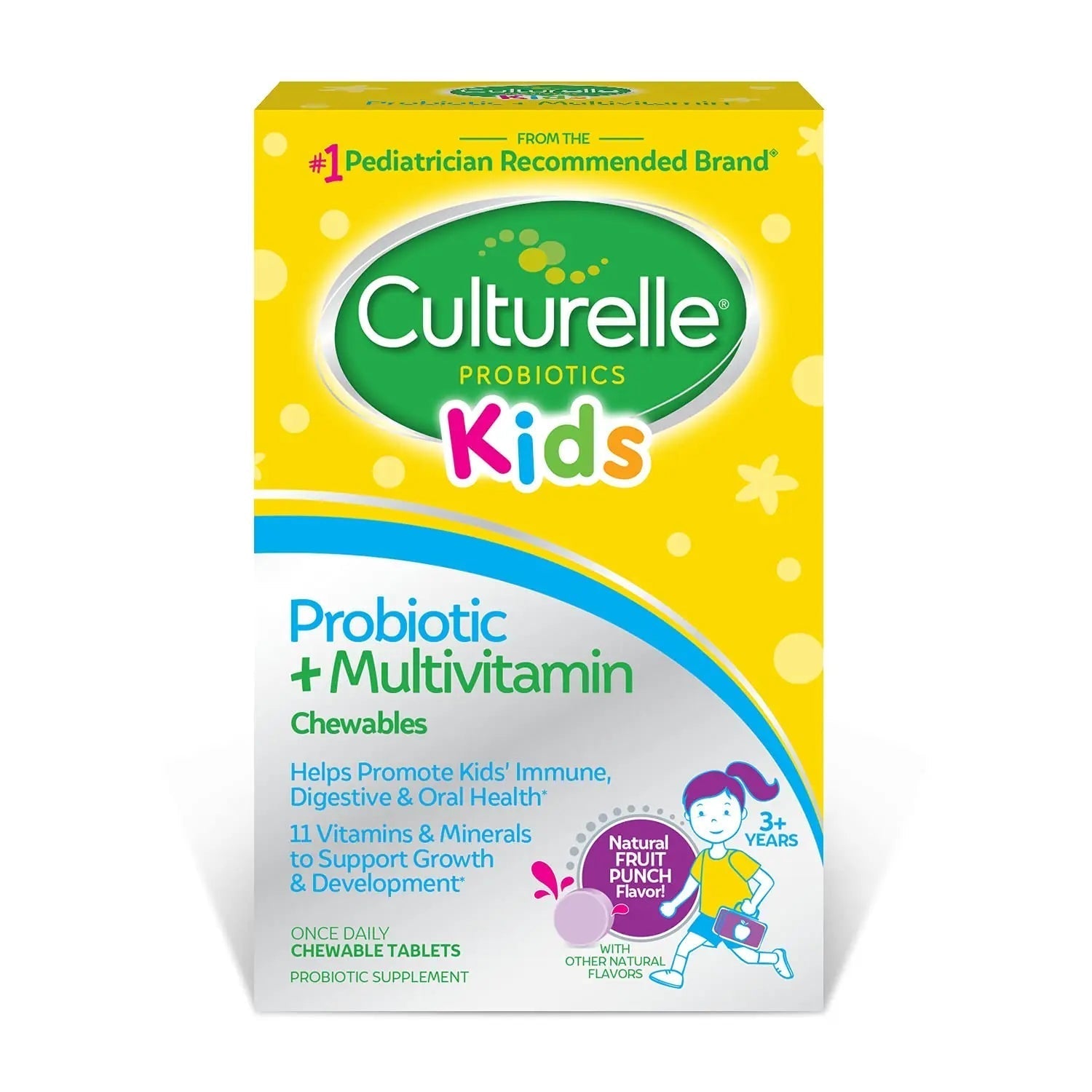 Culturelle Kids Probiotic + Complete Multivitamin Chewable For Kids, Ages 3+, 30 Count, Digestive Health, Oral Health & Immune Support CulturelleAu supplements