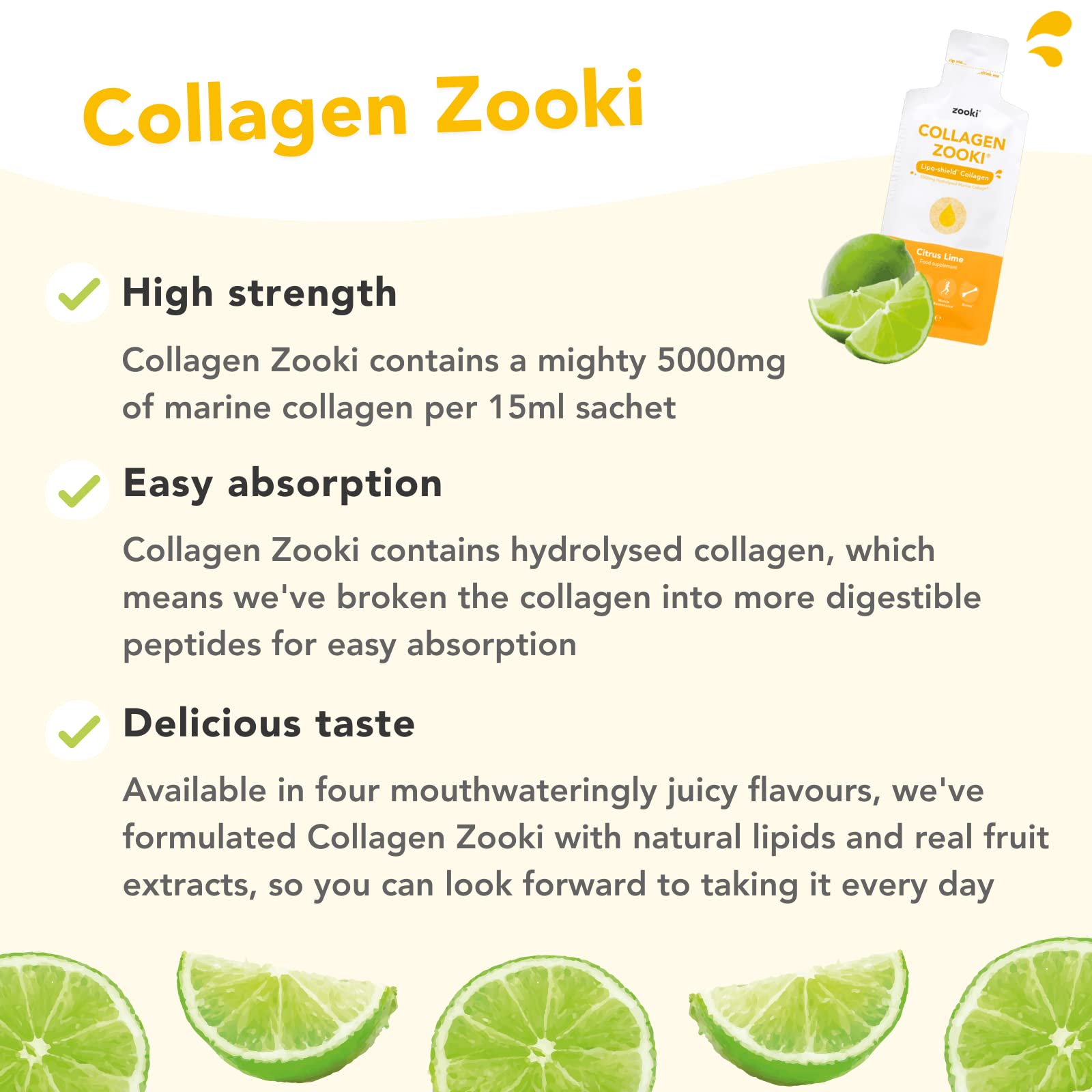 Zooki 5000mg Marine Collagen Liquid Sachets | Hydrolysed Marine Collagen Peptides yourzookiAu supplements