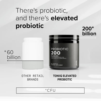 Toniiq 200 Billion CFU Probiotic Supplement 30 Verified Third-Party Tested Strains - Fully Shelf-Stable Probiotics Formula ToniiqUS supplements