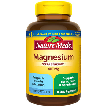 Nature Made Magnesium Oxide 400 mg Softgels, Extra Strength Magnesium Supplements for Men and Women, Support for Muscle, Nerve, Bone and Heart, 110 Day Supply Nature MadeAu supplements
