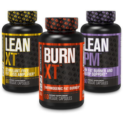 Burn-XT Thermogenic Fat Burner, Lean PM Nighttime Fat Burner & Sleep Aid Jacked FactoryUS supplements
