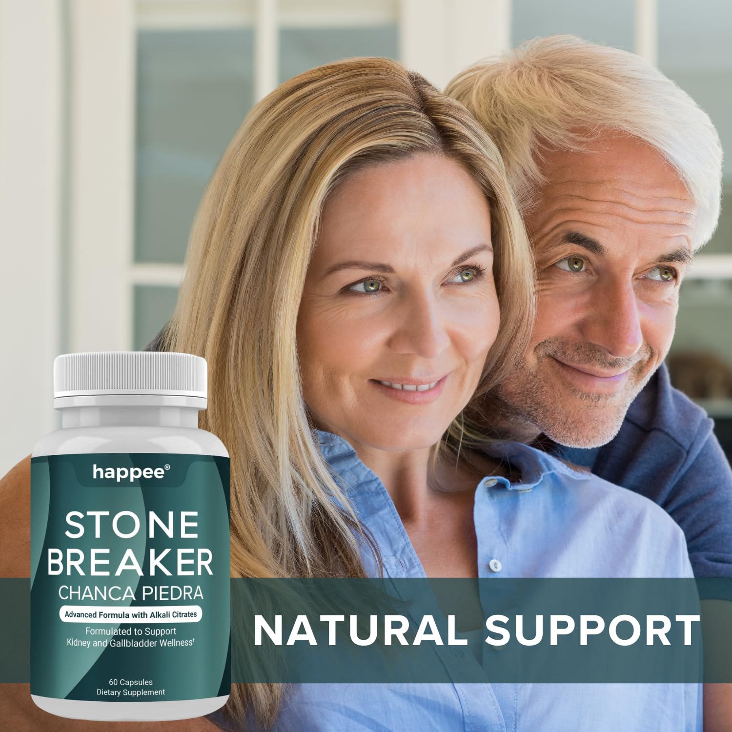 Happee Chanca Piedra Stone Breaker Kidney & Gallbladder Cleanse – Kidney Stone Dissolver & Passage Support - High Potency Phyllanthus Niruri with Magnesium, Potassium & Herbal Blend - 60 Capsules HappeeAu supplements