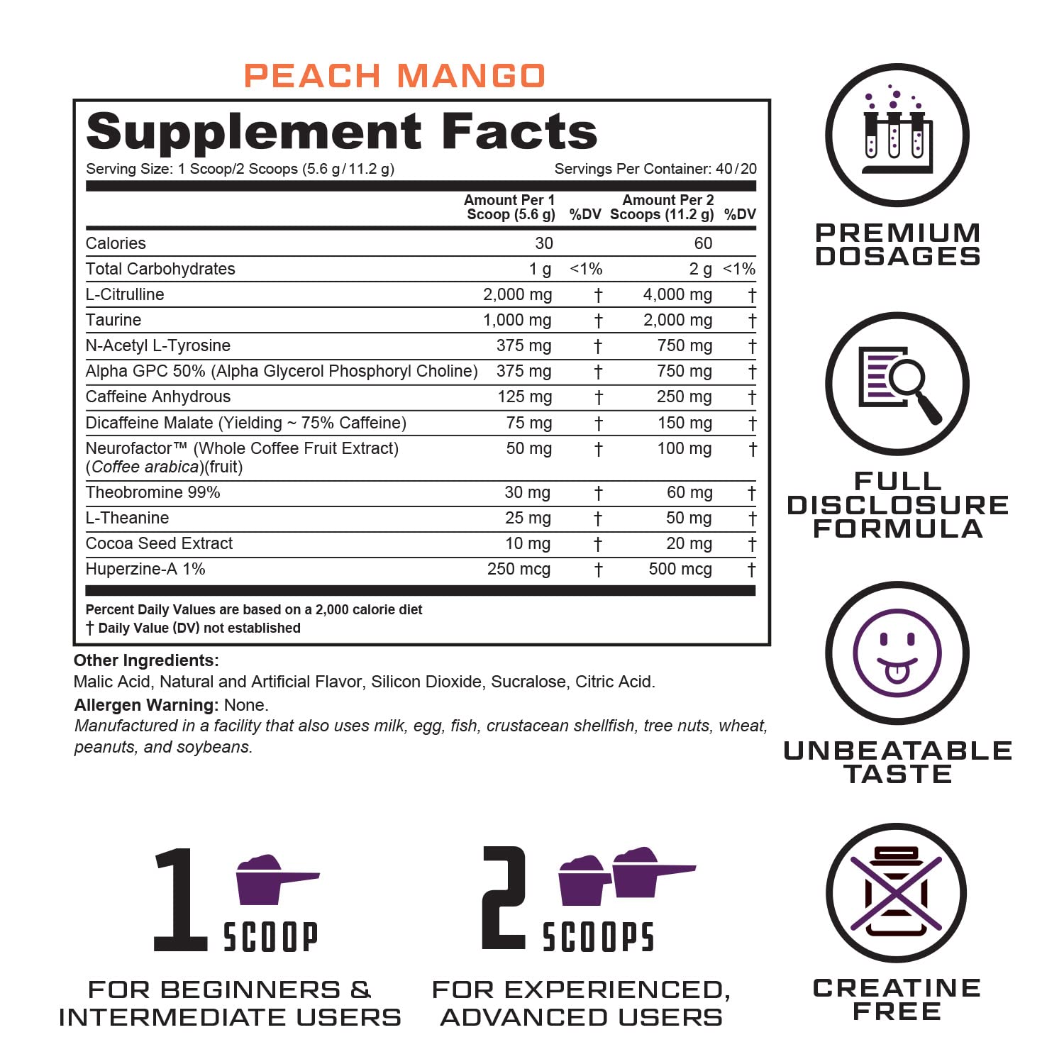 Prevail Pre Workout Powder with Nootropics: Pre Workout for Men and Women, Cutting Edge Energy and Focus Supplement with L Citrulline, Alpha GPC, L Tyrosine, Neurofactor | Peach Mango, 40 Servings Cutler NutritionAu supplements