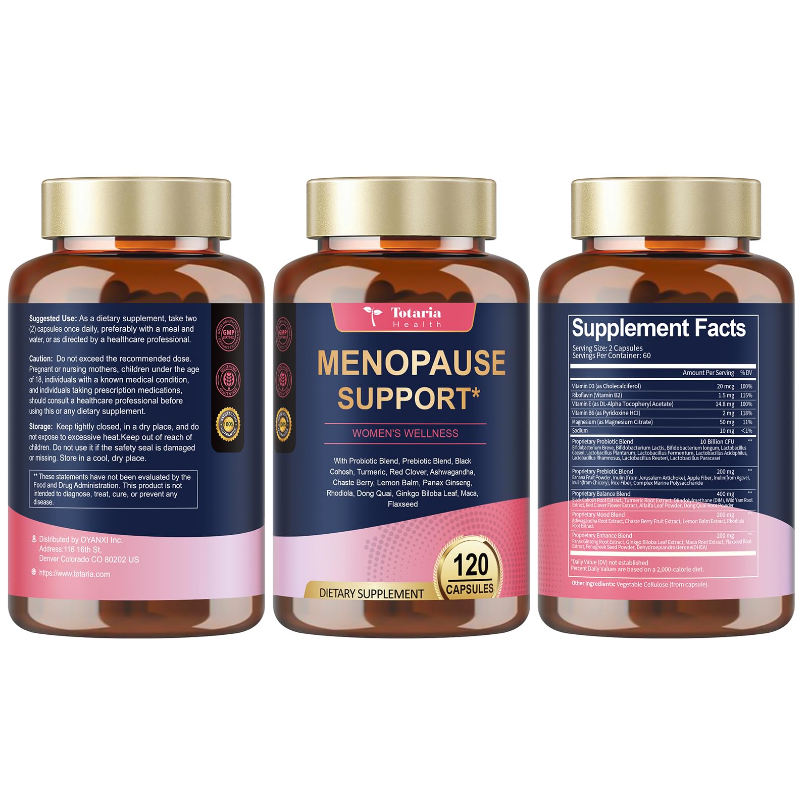 (2 Packs) 40-in-1 Menopause Supplements for Women, Multibenefit & Complete Black Cohosh for Hot Flashes, Night Sweats & Hormone Balance, w/ Probiotics, DIM, Vitex, Dong Quai, Red Clover and More TotariaAu supplements