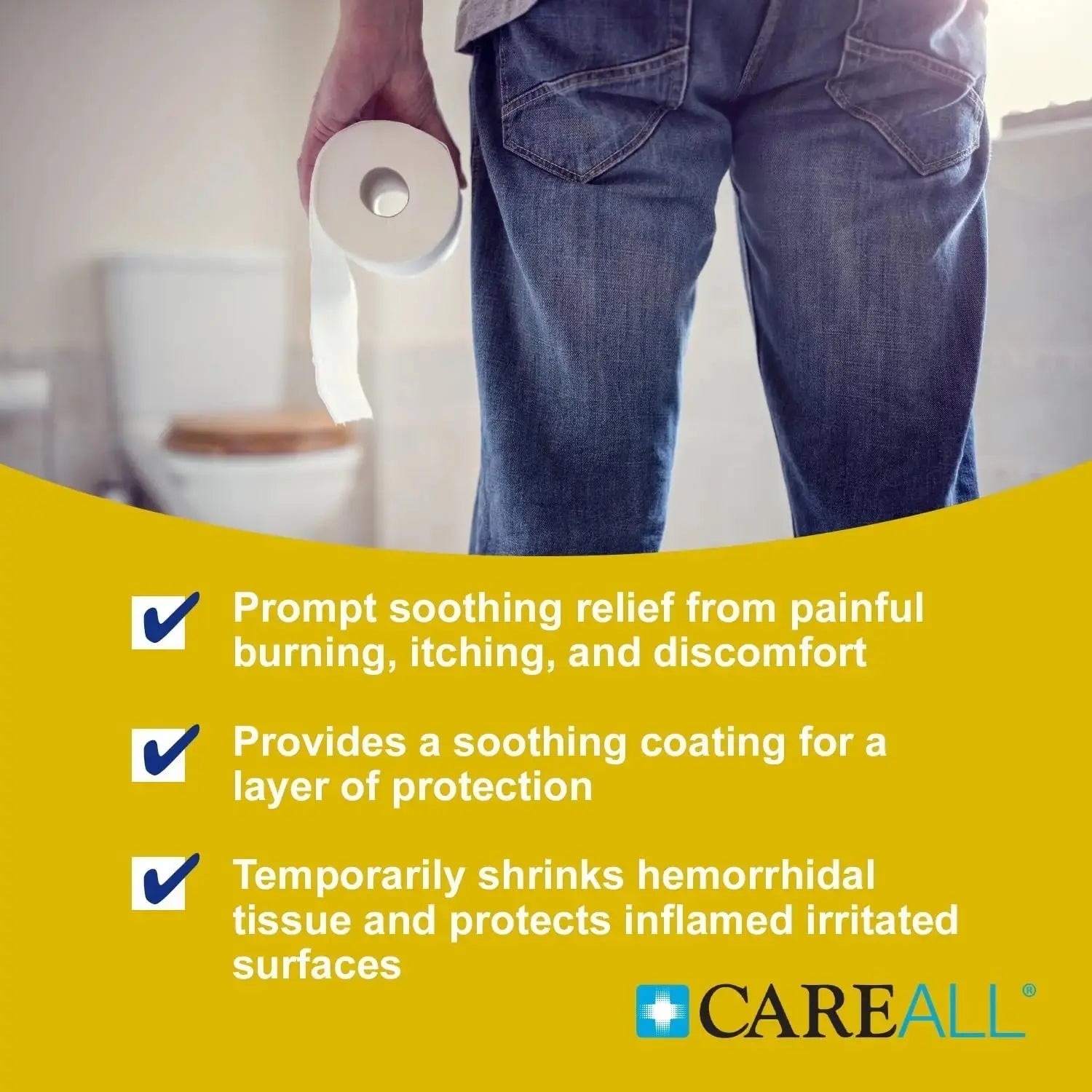 CareAll Hemorrhoidal Ointment 2.0 oz with Applicator (3 Pack). Helps Relieve Burning, Itching, and Discomfort Associated with Inflamed Hemorrhoidal Tissues. Dye, Phthalate, and Fragrance Free CareAllAu supplements