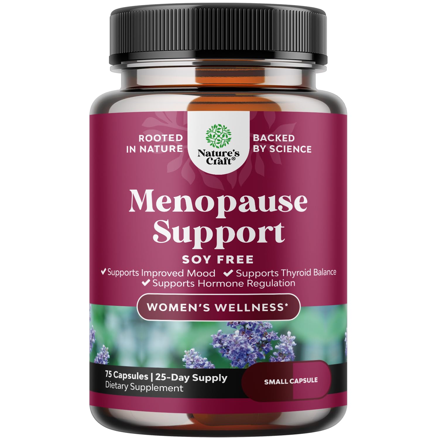 Complete Herbal Menopause Supplement for Women - Soy Free Female Hormone Balance Capsules for Night Sweats Hot Flashes & Mood Swings with Dong Quai, Chaste Berry & Black Cohosh Root - 75 Count Natures CraftAu supplements