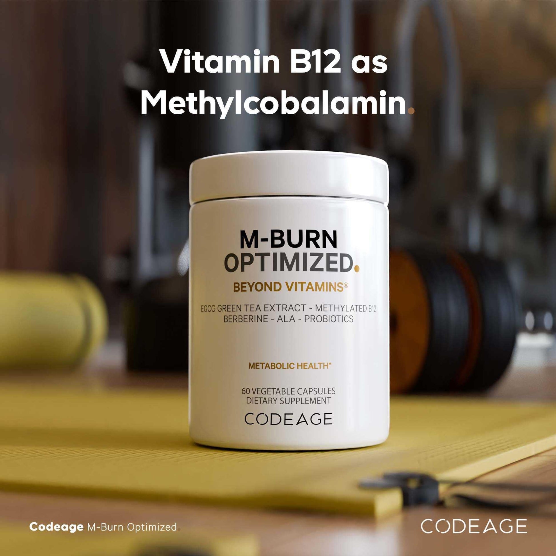 Codeage M-Burn Optimized Supplement - Decaffeinated Green Tea Std. to 50% EGCG, Berberine, Akkermansia, Vitamin B12 - Probiotics - Vitamins - 60 Capsules CodeageAu supplements