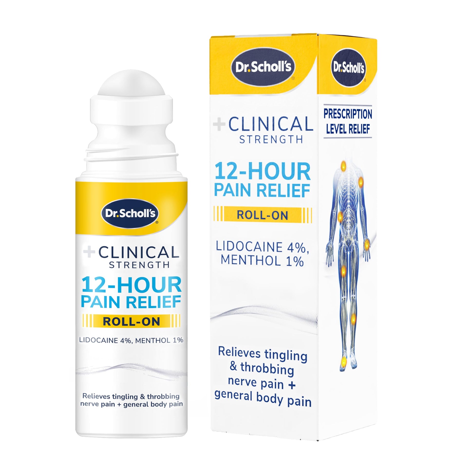 Dr. Scholl’s Clinical Strength 12-Hour Pain Relief Liquid Roll-On, 3 oz - 4% Lidocaine for Powerful Numbing, Instant Cooling Pain Relief with Menthol, Added Urea, Use on Hands, Feet, Neck, Back & Legs Dr. Scholl'sAu supplements