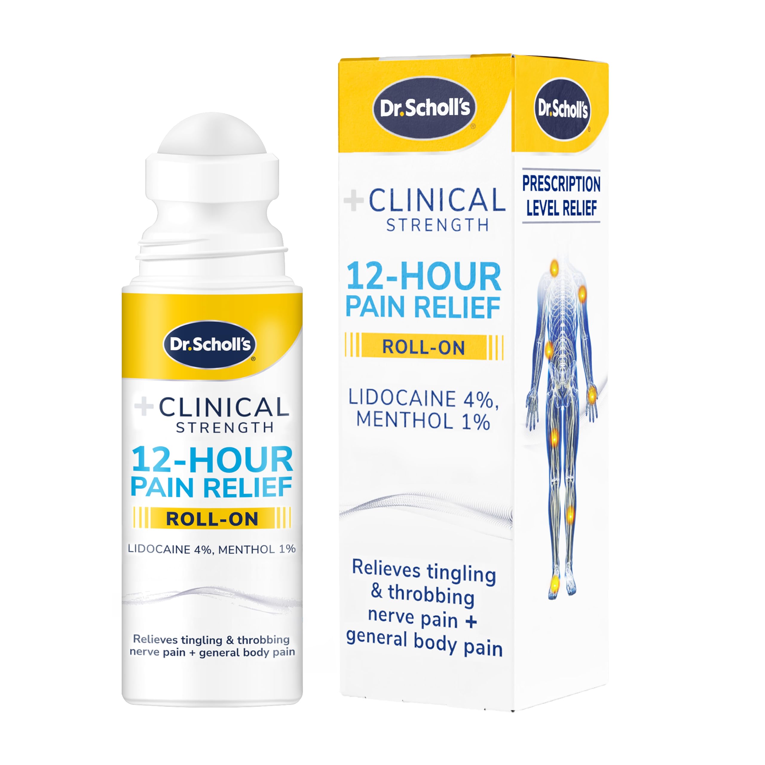 Dr. Scholl’s Clinical Strength 12-Hour Pain Relief Liquid Roll-On, 3 oz - 4% Lidocaine for Powerful Numbing, Instant Cooling Pain Relief with Menthol, Added Urea, Use on Hands, Feet, Neck, Back & Legs Dr. Scholl'sAu supplements