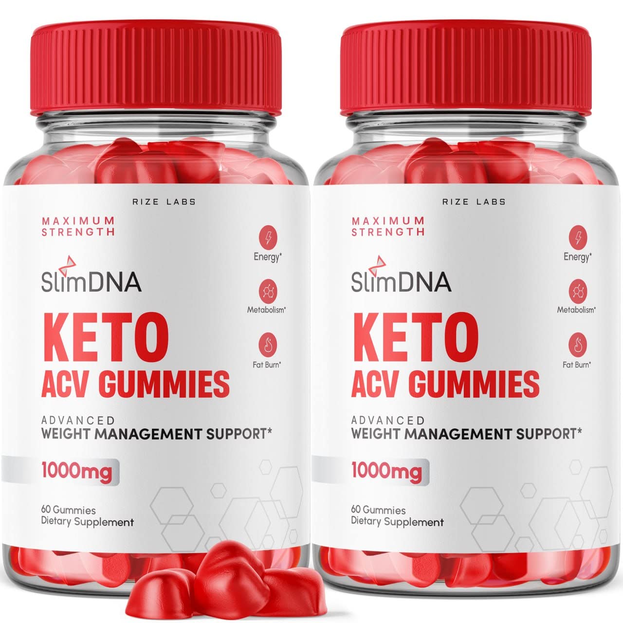 rize labs (2 Pack) SlimDNA Keto Gummies - ACV for Advanced Weight Loss with Apple rize labsUS supplements