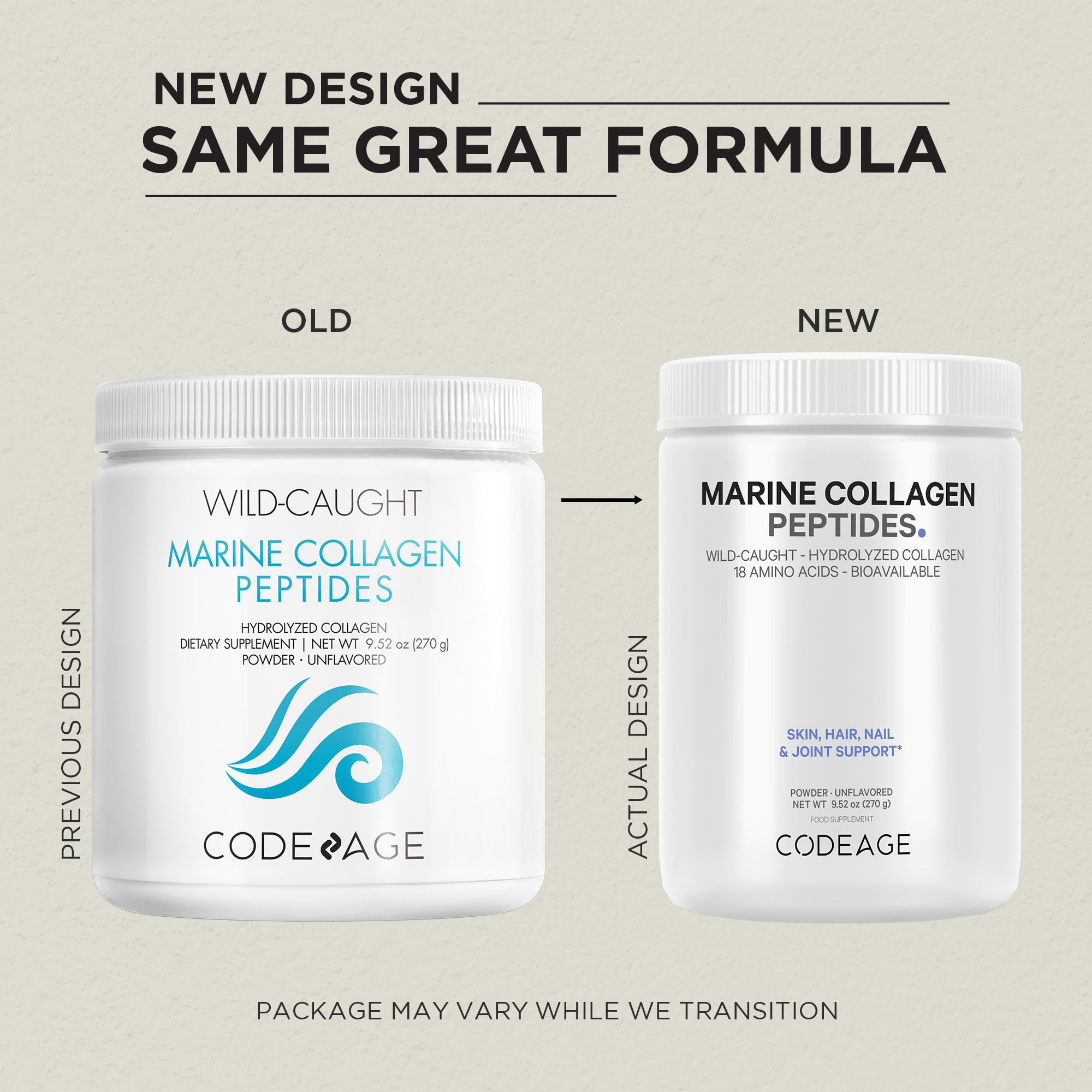 Codeage Marine Collagen Powder - Wild-Caught Hydrolyzed Fish Collagen Peptides - Type 1 & 3 Collagen CodeageAu supplements