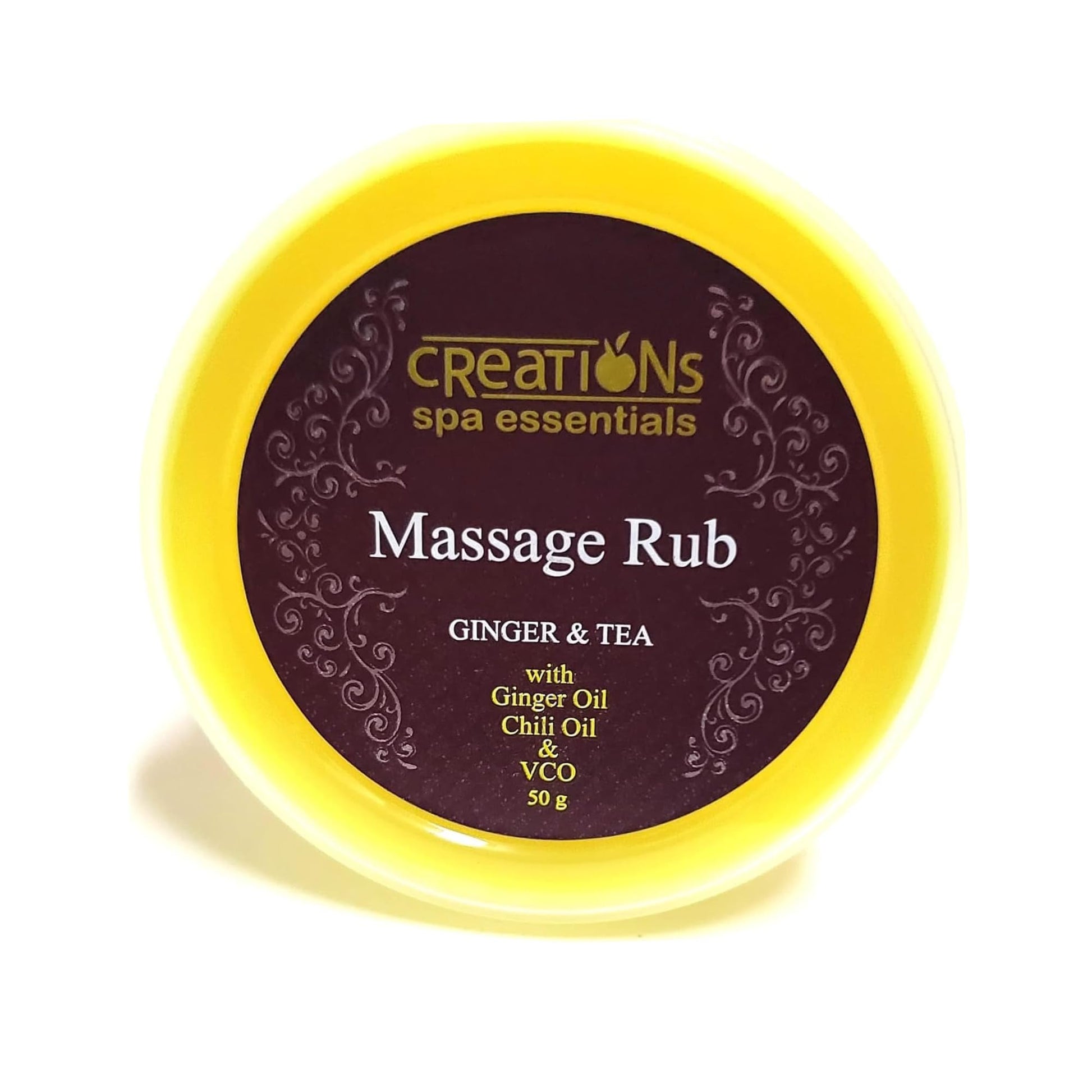 Creations Spa Essentials Massage Rub, Ginger & Tea, 50g (Yellow) (1) Creations Spa EssentialsAu supplements