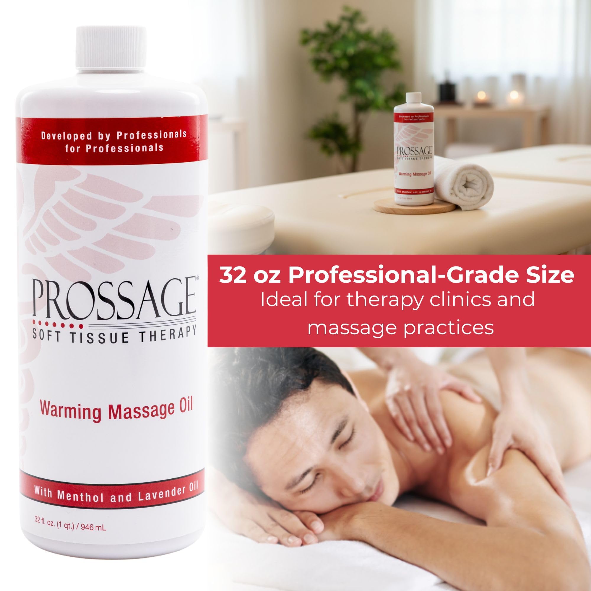 Prossage Heat Warming Relief Massage Oil for Therapuetic Massages, Deep Tissue Massages, and Aromatherapy, Topical Reliever, 32 Ounce Bottle ProssageAu supplements